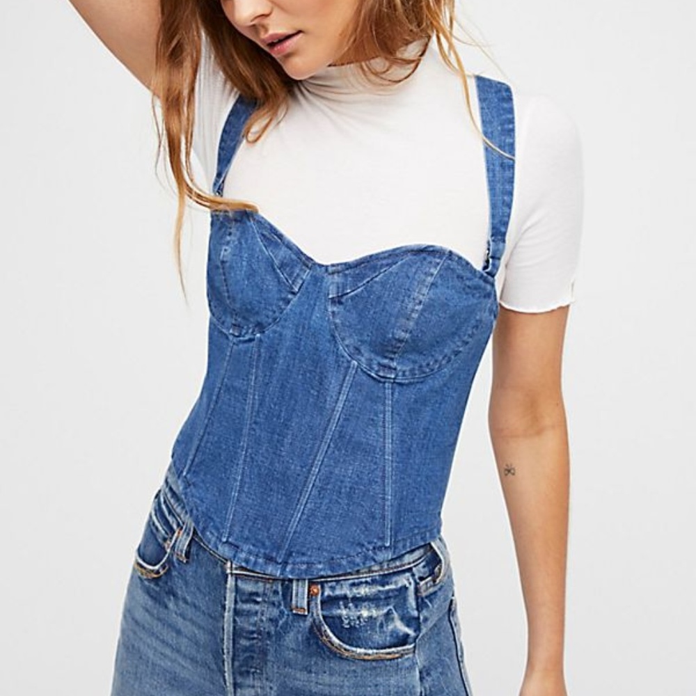 🌿Brand new!! Free People denim corset